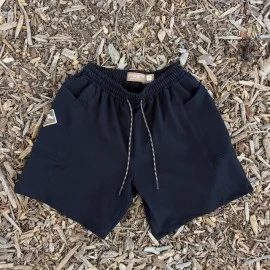 Runyon Black French Terry Cotton 7" Sweatshorts - Gym, Workout, Hiking, Casual, Fitness American Made In USA - Runyon Canyon Apparel