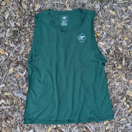 Runyon Men's Forest Green Tech Trail Tank - Muscle Workout Tank Top, Made In USA | Runyon Canyon Apparel