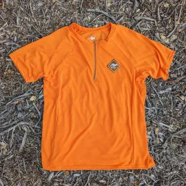 Runyon Men's Orange Gravel Cycling Jersey - Poly, Cotton, Rayon Blend.  Made In USA