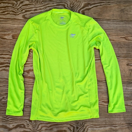 Runyon Canyon Apparel Lime Long Tech Trail Fitness Shirt Made In USA. Running, Hiking, Trails, Outdoor Performance