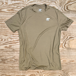Runyon American Made In USA Mens Running Clothing  Coyote Brush Tech Trail Performance Shirt