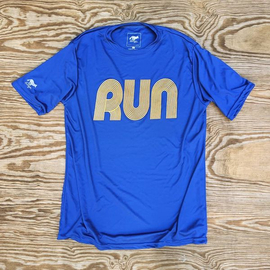 Runyon American Made In USA Men's Running Clothing RUN Royal Gold Fitness Shirt Performance Sportswear Runyon Canyon Apparel