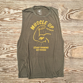 Runyon Canyon Apparel Men's Golden Sage Muscle Up Muscle Tank | Made In USARunyon Canyon Apparel Men's Golden Sage Muscle Up Muscle Tank | Made In USA