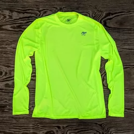 Runyon Neon Yellow Long Training Performance Fitness Shirt Made In USA