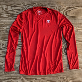 Runyon Mens Red Long Sleeve Training Shirt Performance Sportswear Made In USA