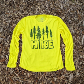 Runyon Canyon Apparel Women's HIKE Yellow Forest Long Performance Technical Trail Shirt Made IN USA