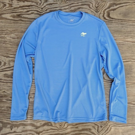 Mens Baby Blue Skies Long Sleeve Technical Trail  Performance Sportswear Shirt Made In USA