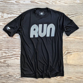 American Made In USA Men's Running Clothing RUN Black Fitness Shirt Performance Sportswear Runyon Canyon Apparel