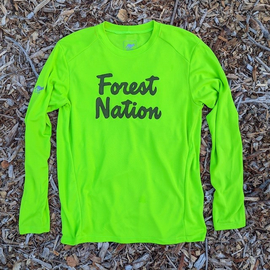 Runyon Mens Made In USA Lime Long Sleeve Performance Shirt Forest Nation