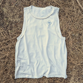 Runyon Men's Unisex Khaki Sand Tech Trail Tank - Muscle Workout Tank Top, Made In USA | Runyon Canyon Apparel