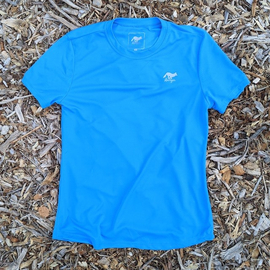 Runyon Canyon Apparel Women's Amazing Blue Training Shirt great for Running, Hiking, Outdoor Fitness Made in USA