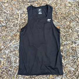 Runyon Black Performance Tank Top Workout Running Singlet American Made In USA