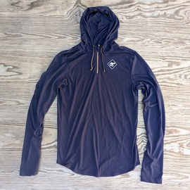 Runyon Unisex Navy Blue CozyTech Zip Hoodie Made In USA | Runyon Canyon Apparel