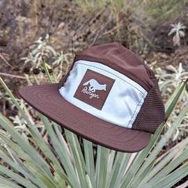 Runyon Brown Reflective Camp Hat American Made In USA Trail Running Hiking Workout Performance Cap