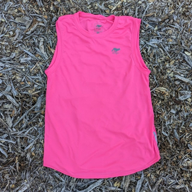 Runyon Men's Hot Pink Sleeveless Muscle Tee Performance Workout Tank Top American Made In USA