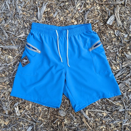 Runyon American Made In USA TrailStash 7" Blue Topaz Gravel Short- Running, Hiking, Cycling, Fitness, Outdoors