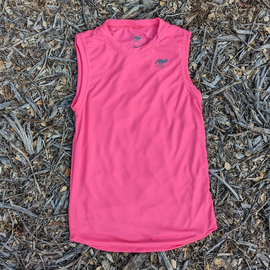 Runyon Women's Unisex Hot Pink Sleeveless Muscle Tee Performance Tank Top American Made In USA