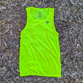 Women's Unisex Neon Yellow Fluorescent Fitness Workout Tank Top Made In USA