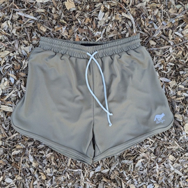 Runyon Women's Tan 4" Ranger Retro Running Short American Made In USA Track Workout Gym Yoga Fitness Short American Made In USA