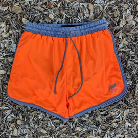 Runyon Hi-Vis Neon Safety Fluorescent Orange 4" Ranger Retro Running Short American Made In USA Track Workout Gym Yoga Fitness Short American Made In USA