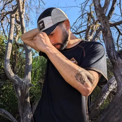 Runyon Black & Tan Rad Reflective Camp Hat -- Trail Running, Hiking, Workout 5-Panel Hat Made In USA
