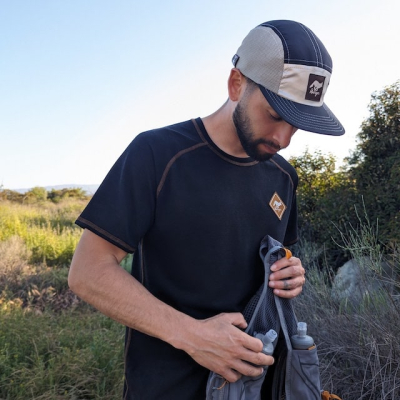 Men's Black Camp Shirt for Trail Running, Hiking and the Outdoors -- American Made In The USA