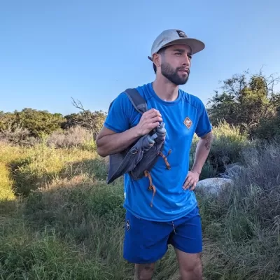 Men's Royal Blue Camp Shirt for Trail Running, Hiking and the Outdoors -- American Made In The USA