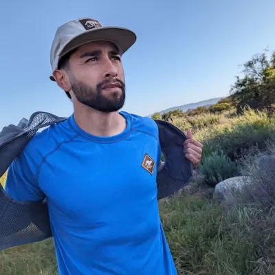 Men's Royal Blue Camp Shirt for Trail Running, Hiking and the Outdoors -- American Made In The USA