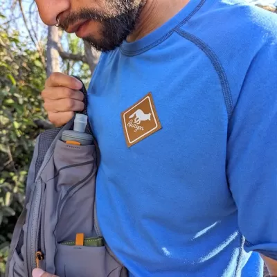 Men's Royal Blue Camp Shirt for Trail Running, Hiking and the Outdoors -- American Made In The USA