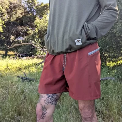 Runyon Men's Olive Green Sun Hoodie with Inside Pockets and Thumbholes - Trail Running, Hiking, Sun Protection Made In USA