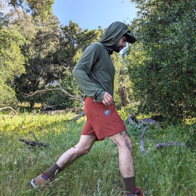 Runyon Men's Olive Green Sun Hoodie with Inside Pockets and Thumbholes - Trail Running, Hiking, Sun Protection Made In USA