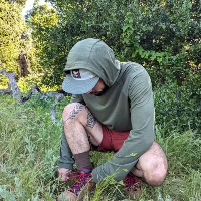 Runyon Olive Green Rad Reflective Camp Hat -- Trail Running, Hiking, Workout 5-Panel Hat Made In USA