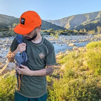 Men's Olive Green Camp Shirt for Trail Running, Hiking and the Outdoors -- American Made In The USA