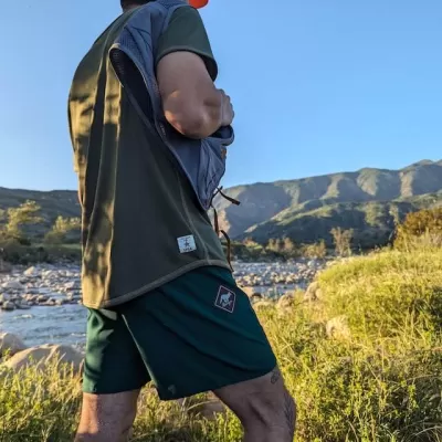 Men's Olive Green Camp Shirt for Trail Running, Hiking and the Outdoors -- American Made In The USA