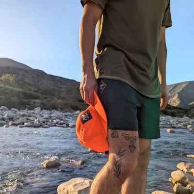 Men's Olive Green Camp Shirt for Trail Running, Hiking and the Outdoors -- American Made In The USA