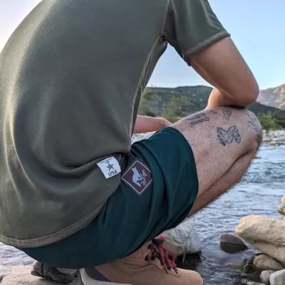 Men's Olive Green Camp Shirt for Trail Running, Hiking and the Outdoors -- American Made In The USA