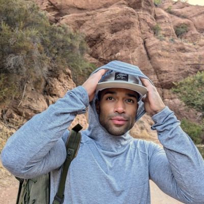 Runyon Men's Heather Grey Sun Hoodie with Inside Pockets and Thumbholes - Trail Running, Hiking, Sun Protection Made In USA
