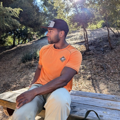 Men's Orange Camp Shirt for Trail Running, Hiking and the Outdoors -- American Made In The USA