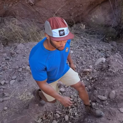 Runyon Red Rock Rad Reflective Camp Hat American Made In The USA Hat for Trail Running, Hiking, Working Out