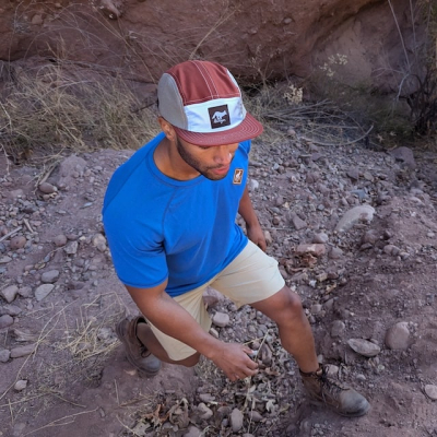Runyon Red Rock Rad Reflective Camp Hat American Made In The USA Hat for Trail Running, Hiking, Working Out