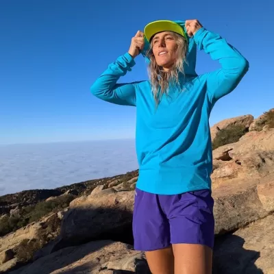 Women's Aqua Turquoise Teal Long Sleeve Hoodie Shirt with Thumbholes Sun Protection American Made In USA - Running, Hiking, Workout, Outdoors