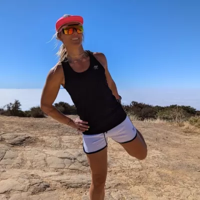 Women's Unisex Black + White 4" Running Short with Built-In Liner - Runyon Retro Ranger - Made In USA