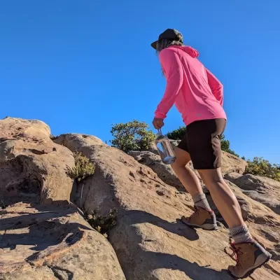 Women's Hot Pink Long Sleeve Hoodie Shirt with Thumbholes Sun Protection American Made In USA - Running, Hiking, Workout, Outdoors