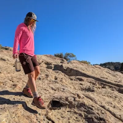 Women's Hot Pink Long Sleeve Hoodie Shirt with Thumbholes Sun Protection American Made In USA - Running, Hiking, Workout, Outdoors