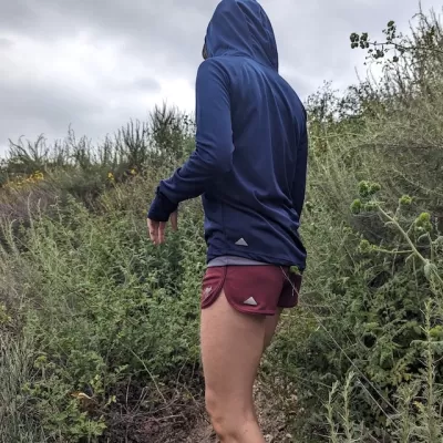 Women's Navy Blue Long Sleeve Hoodie Shirt with Thumbhole for Running, Hiking, Working Out. Sun Protection American Made In USA - Running, Hiking, Workout, Outdoors