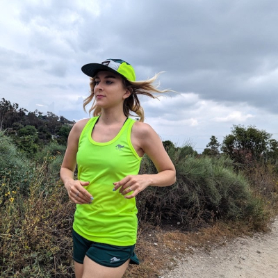 Women's Neon Yellow, Safety Yellow, Hi-Visibility moisture wicking tank tops for running, gym workouts, outdoors.  American Made In The USA