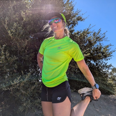 Runyon Women's moisture wicking running shirts - Neon Yellow, Safety Yellow, Hi-Visibility, Fluorescent Yellow Green.  American Made In The USA