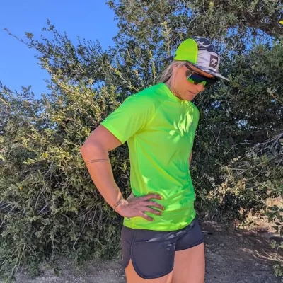 Runyon Black & Neon Yellow Rad Reflective Camp Hat -- Trail Running, Hiking, Workout 5-Panel Hat Made In USA