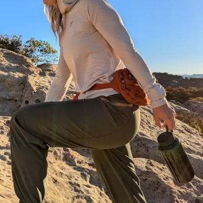 Women's Khaki Sand Long Sleeve Hoodie Shirt with Thumbholes Sun Protection American Made In USA - Running, Hiking, Workout, OutdoorsWomen's Khaki Sand Long Sleeve Hoodie Shirt with Thumbholes Sun Protection American Made In USA - Running, Hiking, Workout, Outdoors