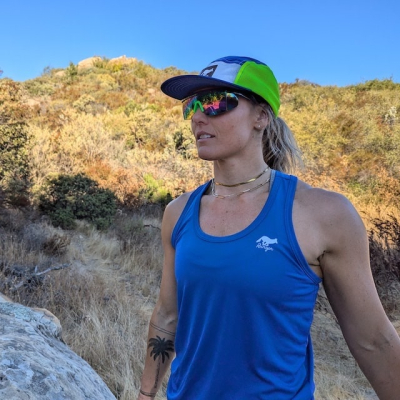 Runyon Royal Blue & Neon Yellow Rad Reflective Camp Hat -- Trail Running, Hiking, Workout 5-Panel Hat Made In USA